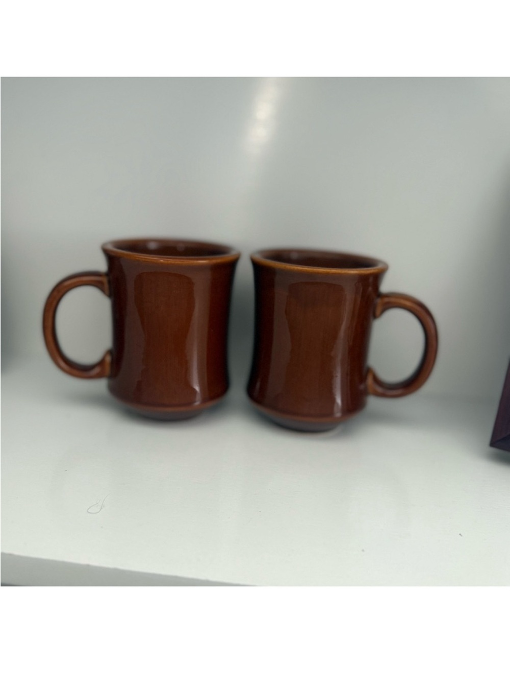 Brown Ceramic Coffee Mugs - Set of 2